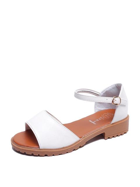 Peep Toe Single Band Pu Sandali