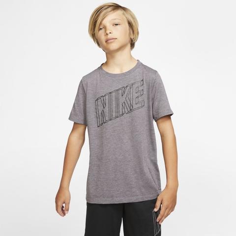 Haut De Trainingà Manches Courtes Et Motifs Nike Breathe Pour Garçon Plus Âgé - Gris