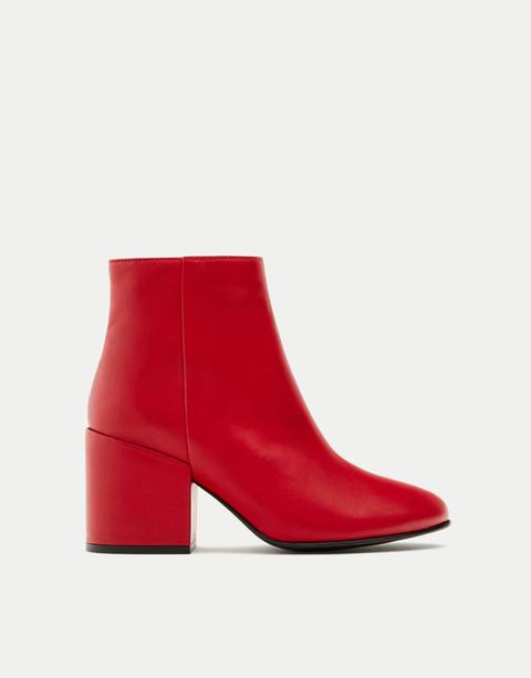 Stivaletto Tacco Pelle Rosso