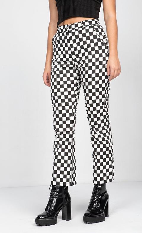 Checkered High Waisted Pants