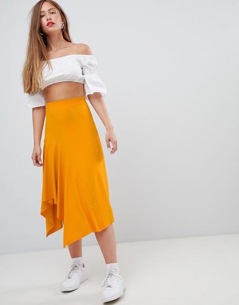 Bershka Slinky Midi Skirt