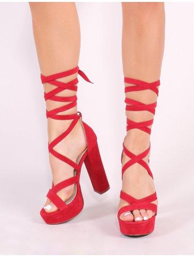 red lace up