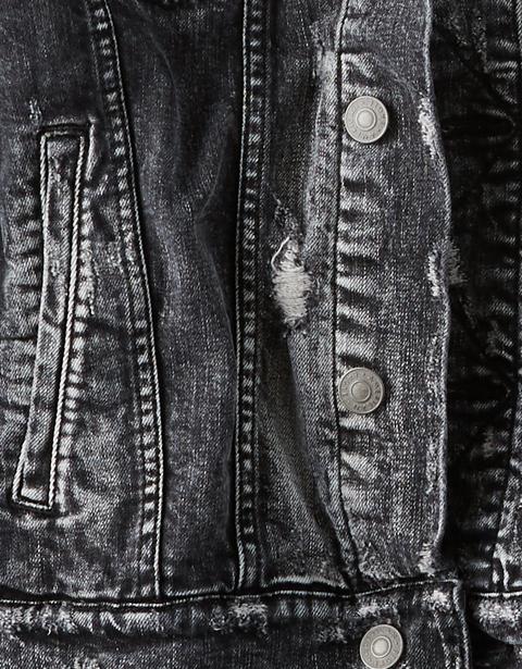 destroyed black denim jacket
