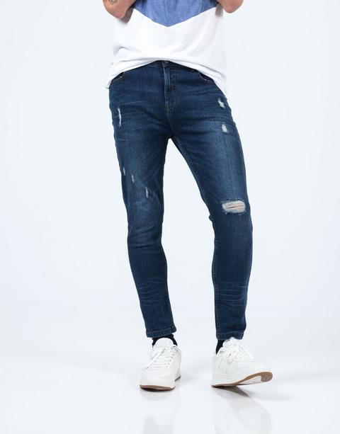 Jeans Skinny Rotos Oscuro