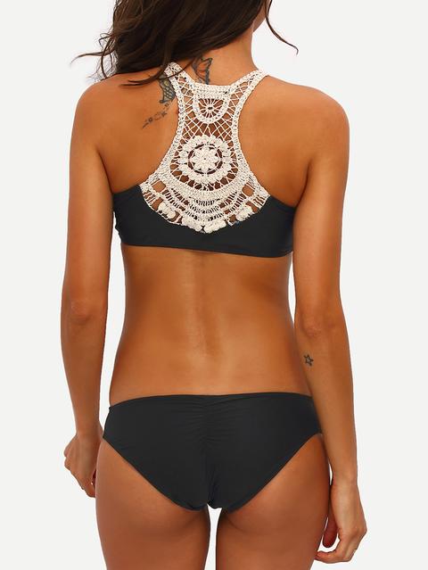 Bikini Set Crochet Spalle Scoperte A Volant