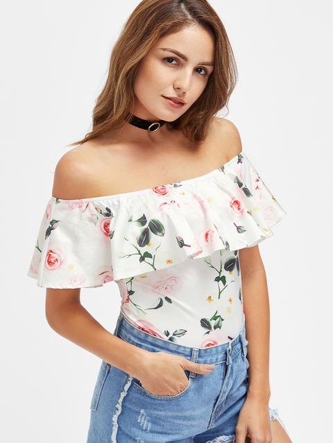 Body Con Stampa Di Fiore