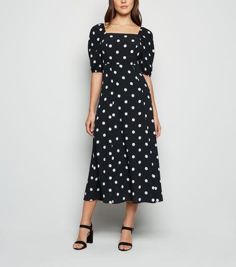 new look black spotty dress