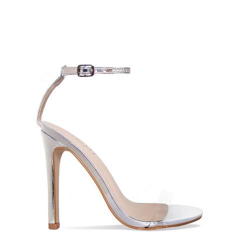 silver diamante stiletto heels