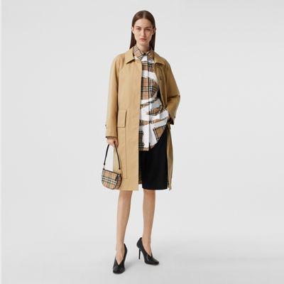 Abrigo Tres Cuartos En Algodón De Gabardina Con Cinturón (miel) - Mujer | Burberry