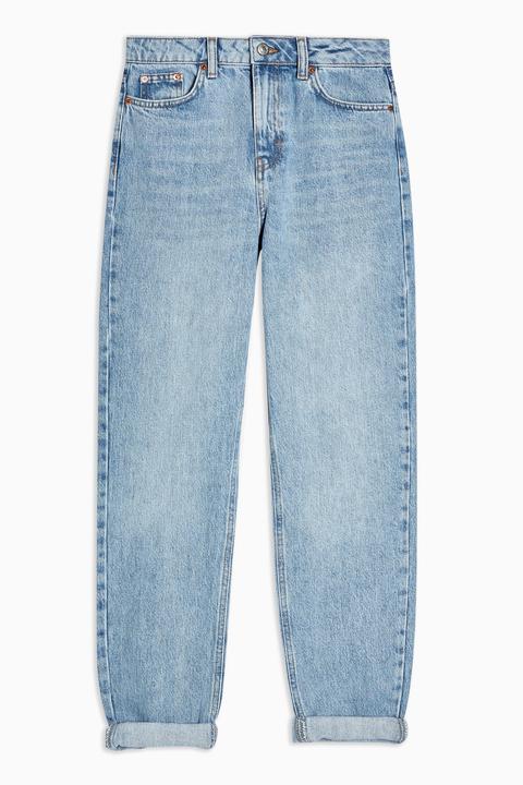 Womens Bleach Wash Mom Tapered Jeans - Bleach Stone, Bleach Stone