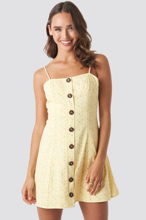 Céline & Talisa X Na-kd Button Down Mini Dress - Yellow