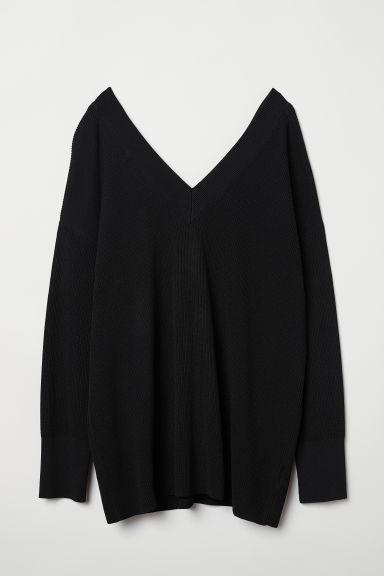 H & M - Pullover Con Scollo A V - Nero