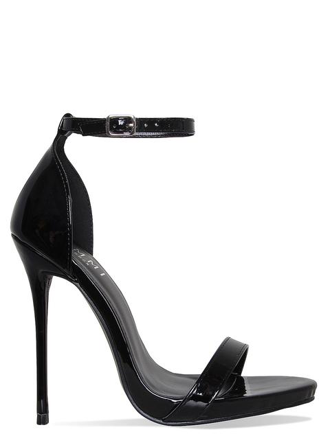 Selma Black Patent Barely There Stiletto Heels