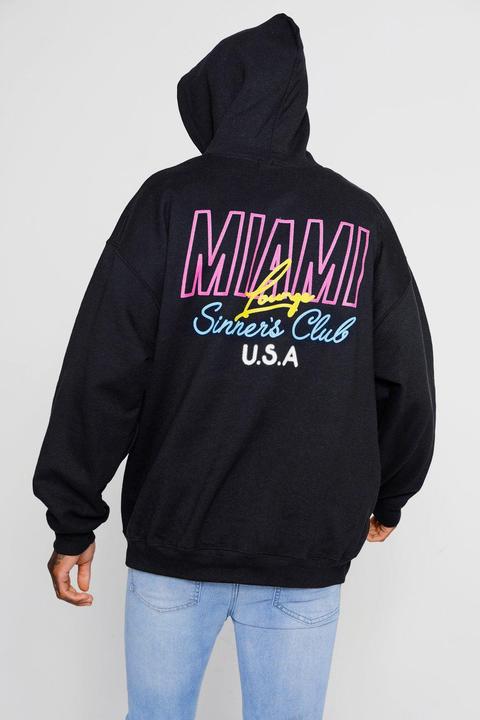 neon print hoodie