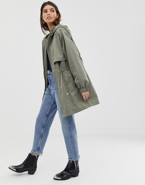 Asos Design - Parka Leggero Con Fodera In Jersey - Verde