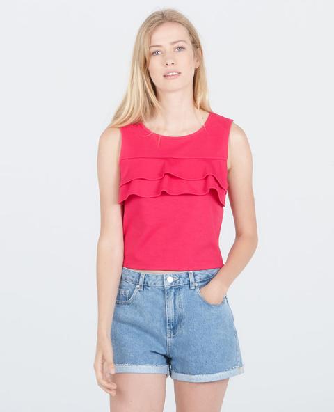 Top Cropped Con Volant