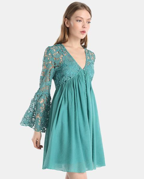 Fórmula Joven - Vestido De Mujer Con Crochet Y Manga Campana from El Corte  Ingles on 21 Buttons