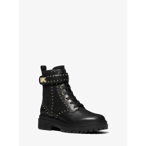 Mkbota De Estilo Militar Stark De Piel Con Adornos - Negro(negro) - Michael Kors