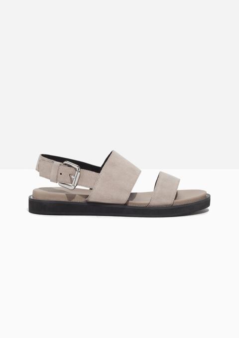 Raw Edge Suede Sandals