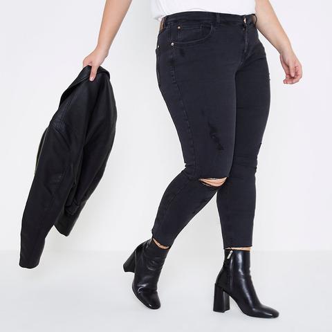 Plus Black Alannah Rip Relaxed Skinny Jeans