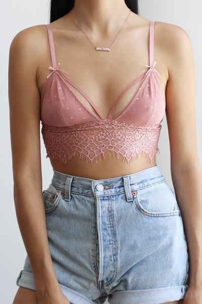 Hollie Lace Bralette - Rose