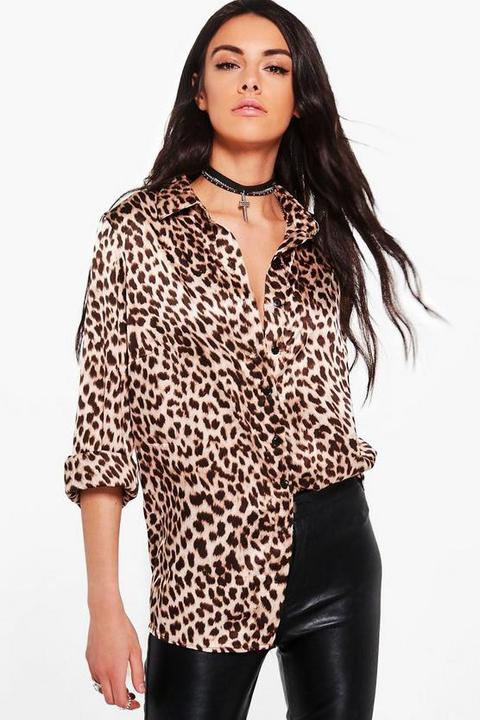 Silky Leopard Print Shirt