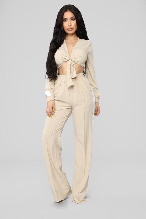 Slow Your Roll Set - Taupe/white