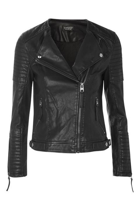 Quilted Faux Leather Biker Jacket