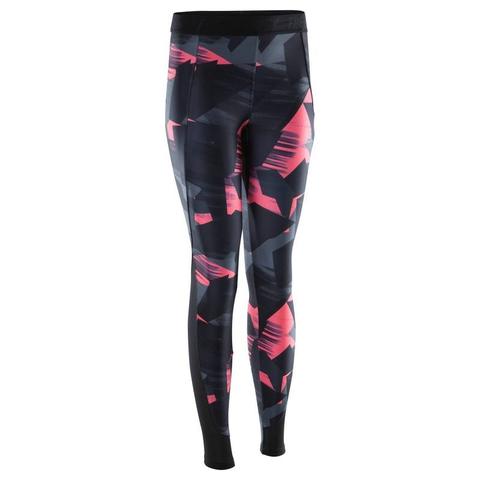 Leggings Fitness Cardio Mujer Estampados Rosa Energy + Domyos