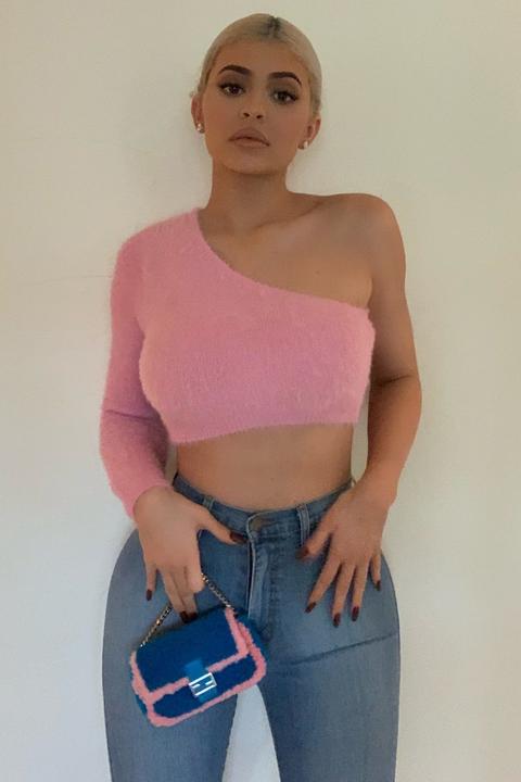Fuzz What You Heard One Shoulder Sweater - Pink