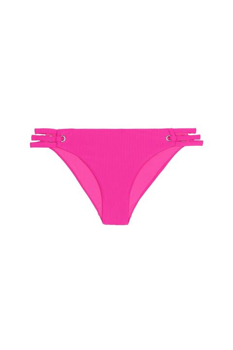 Bikini Slip Dettaglio Rivetti Fianchi Costina Jelly Pink