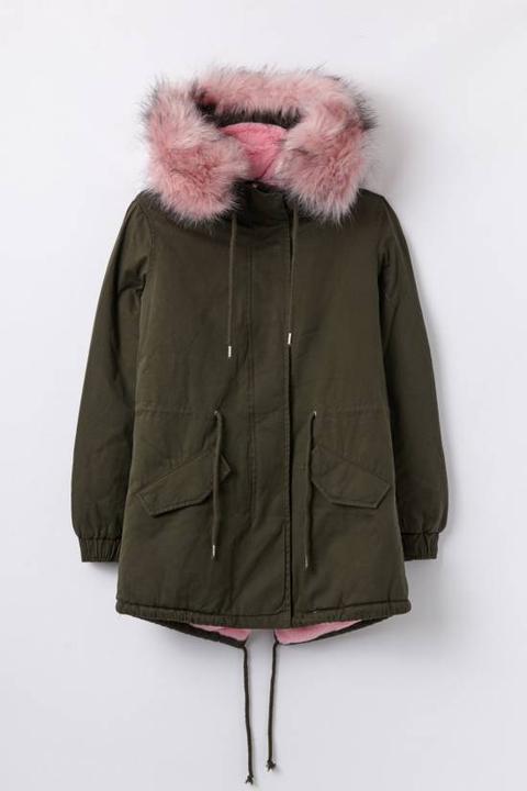 Parka Con Pelliccia Colorata