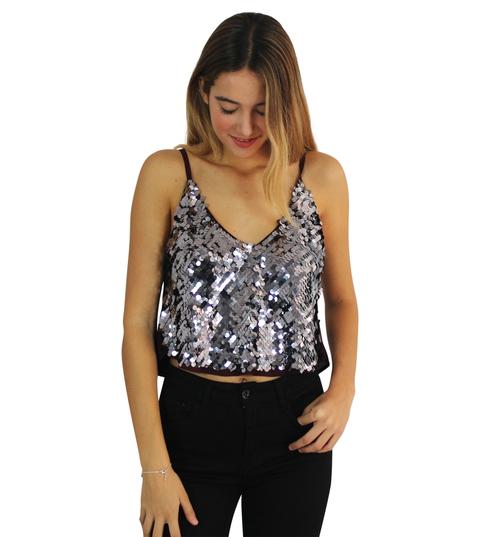 V Croptop • Plata Y Burdeos