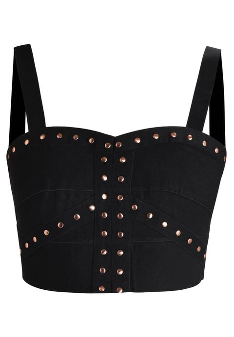 New Look Front Bandagae Crop Top Black