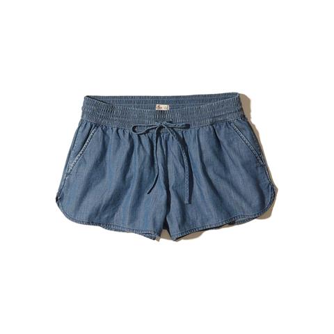 Curved Hem Soft Twill Shorts
