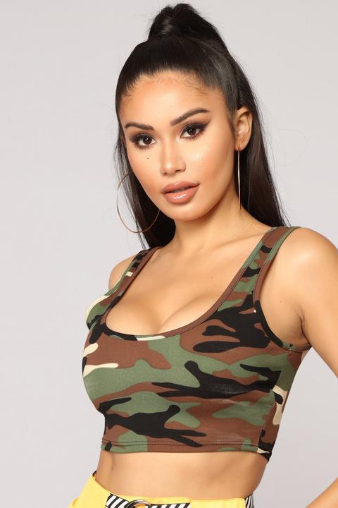 Hidden Motives Ii Crop Top - Olive