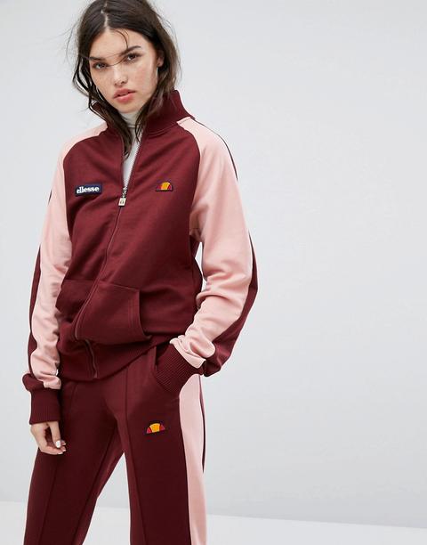 Ellesse Tracksuit Top With Contrast Sleeves And Sports Stripe