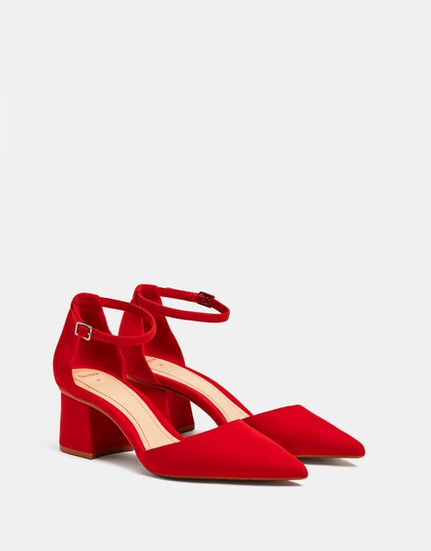 Zapato Tacón Medio Rojo