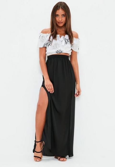 black maxi skirt with split
