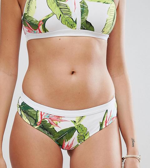 Braguitas De Bikini Con Estampado De Palmeras De Free Society-multicolor