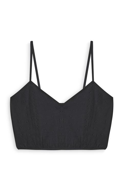 Bralette Nera In Pizzo Sangallo