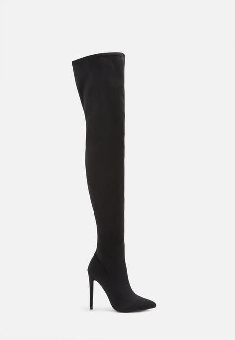 Black Stiletto Over The Knee Boots, Black