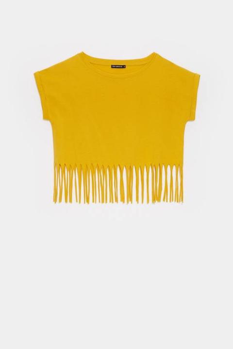 T-shirt Crop Con Frange