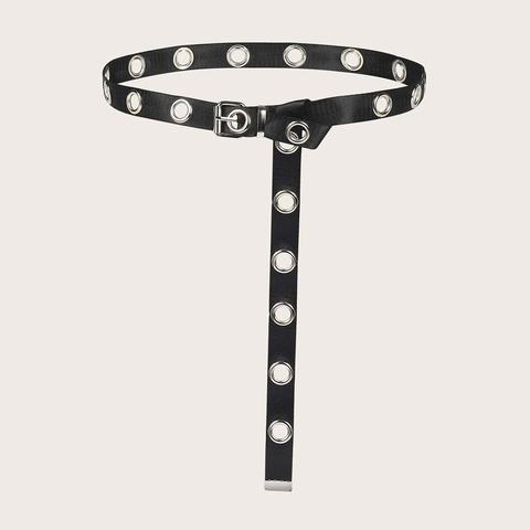 Eyelet Decor Metal Buckle Belt