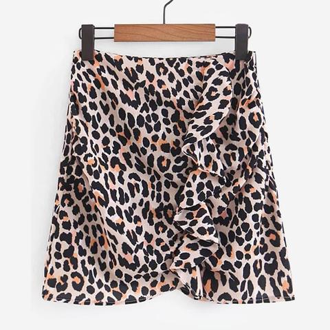 Casuale Leopardato Scialle Gonne