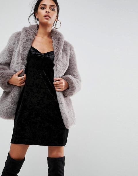 Asos Coat In Vintage Faux Fur