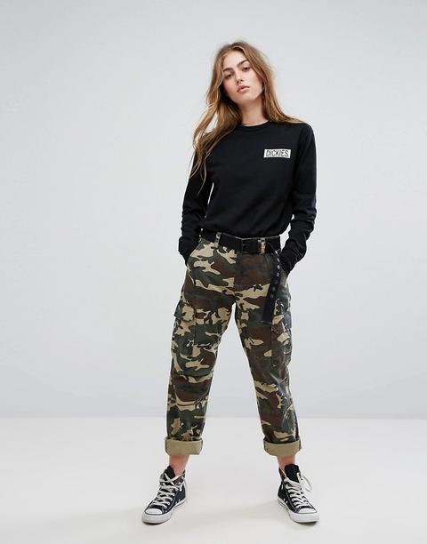 Dickies Boyfriend Cargo Trousers In Camo