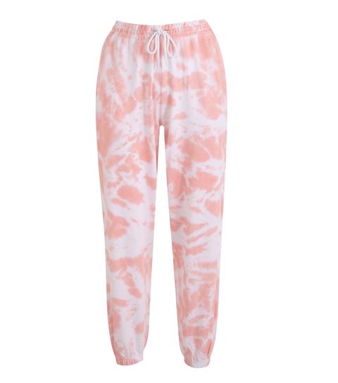Mid Pink Tie Dye Cuffed Joggers New Look