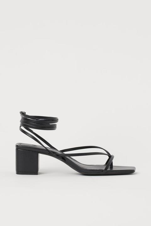 Tie-strap Sandals - Black