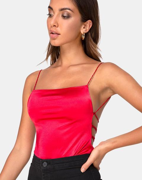 Koza Bodice In Satin Red